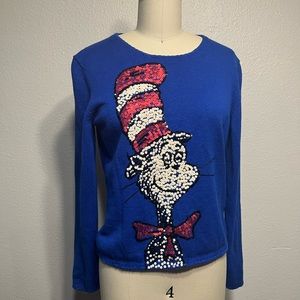 Vintage Dr. Seuss Cat in the Hat sequin sweater